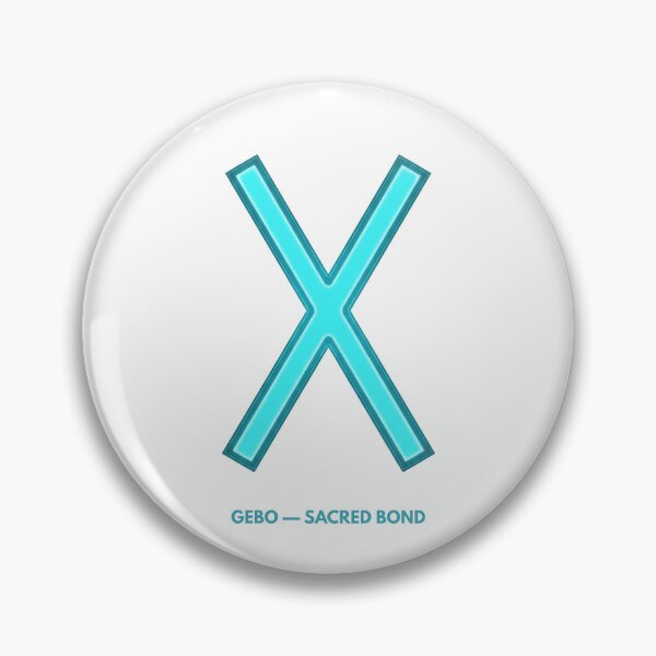 Item preview, Norse Gebo Rune Sacred Bond Symbol Neon Glow designed and sold by CalmFrameArt.