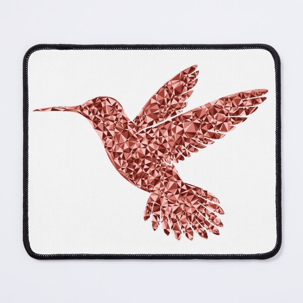 Item preview, Gentle Hummingbird Red Triangular Mosaic Silhouette Design designed and sold by DymondDesigns.