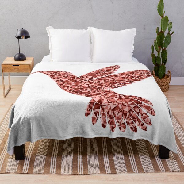 Item preview, Gentle Hummingbird Red Triangular Mosaic Silhouette Design designed and sold by DymondDesigns.