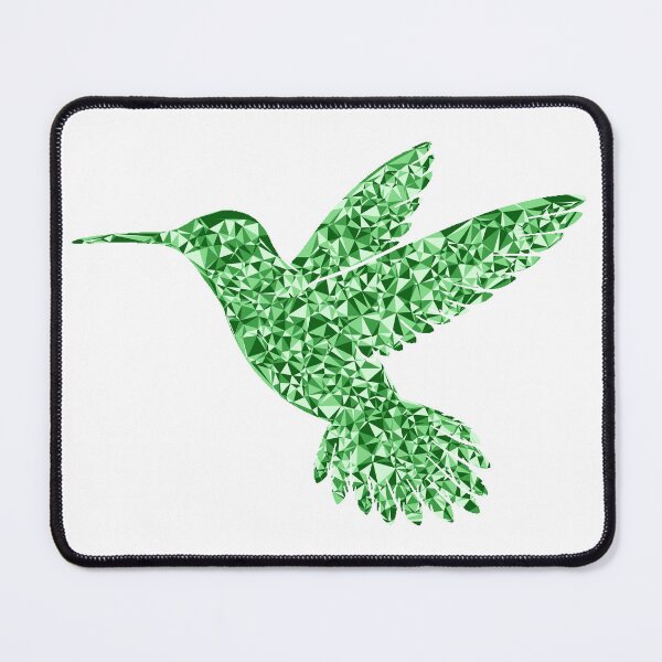 Item preview, Gentle Hummingbird Green Triangular Mosaic Silhouette Design designed and sold by DymondDesigns.