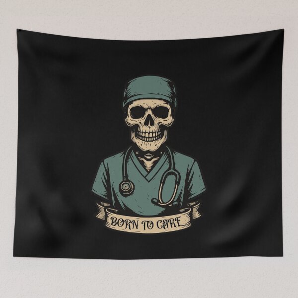 Item preview, Born to Care Skeleton with Stethoscope designed and sold by FeverVoid.