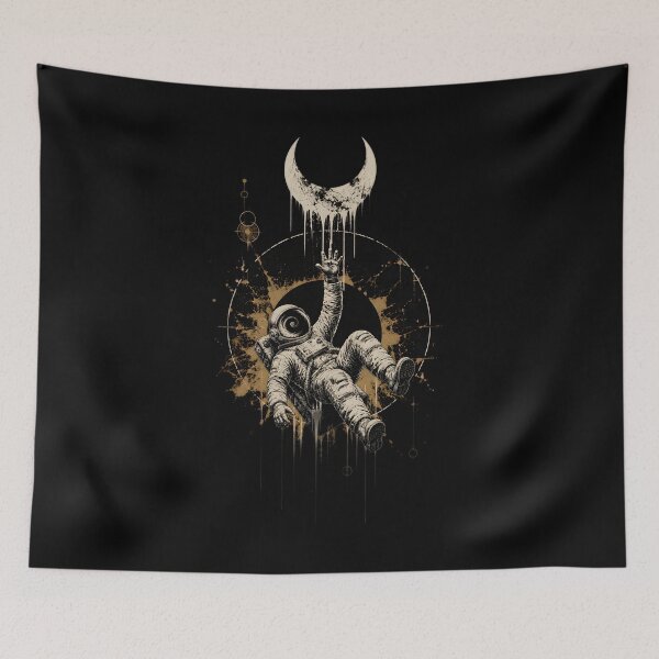 Item preview, Lost Astronaut - Surreal artwork about a space explorer in cosmic darkness designed and sold by alekachi.