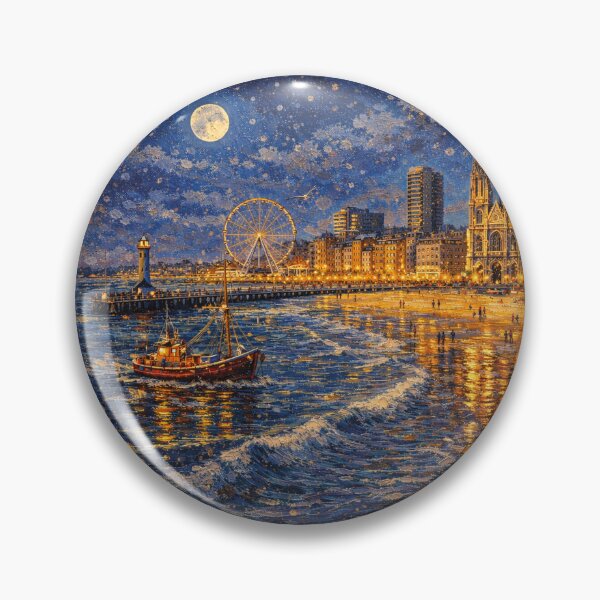 Item preview, Ostend by night painting, Belgium – A Beautiful City in Europe. designed and sold by GalleryKauffeld.