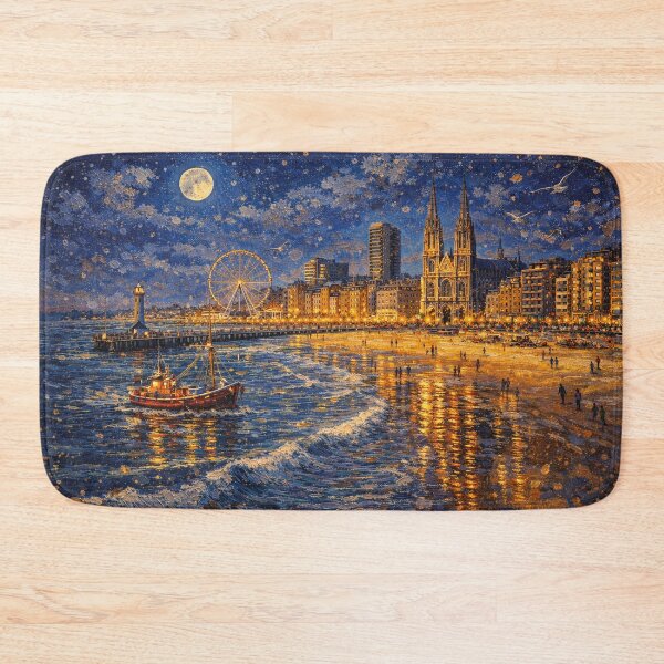 Item preview, Ostend by night painting, Belgium – A Beautiful City in Europe. designed and sold by GalleryKauffeld.