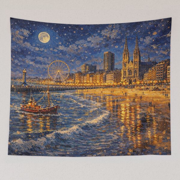 Item preview, Ostend by night painting, Belgium – A Beautiful City in Europe. designed and sold by GalleryKauffeld.