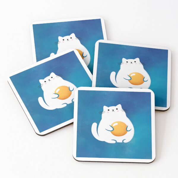 Item preview, Cat egg painting on blue background designed and sold by Kate27sun.