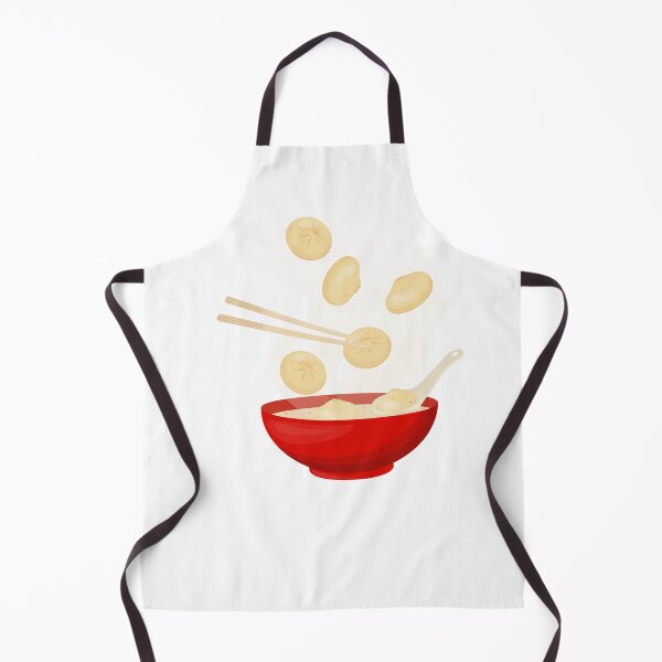 Item preview, Dumplings into Red Bowl – Chinese Food Illustration designed and sold by EmeraldeaArt.