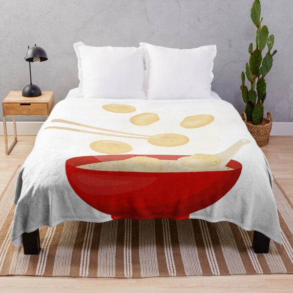 Item preview, Dumplings into Red Bowl – Chinese Food Illustration designed and sold by EmeraldeaArt.