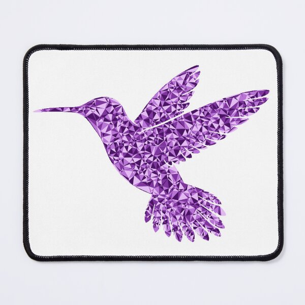 Item preview, Gentle Hummingbird Purple Triangular Mosaic Silhouette Design designed and sold by DymondDesigns.