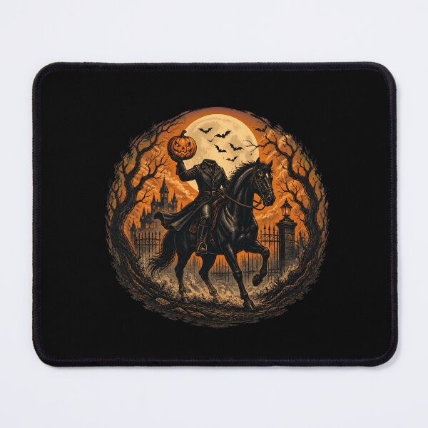 Item preview, Headless Horseman Halloween Pumpkin Spooky Moon Bats designed and sold by a-baker-zl.