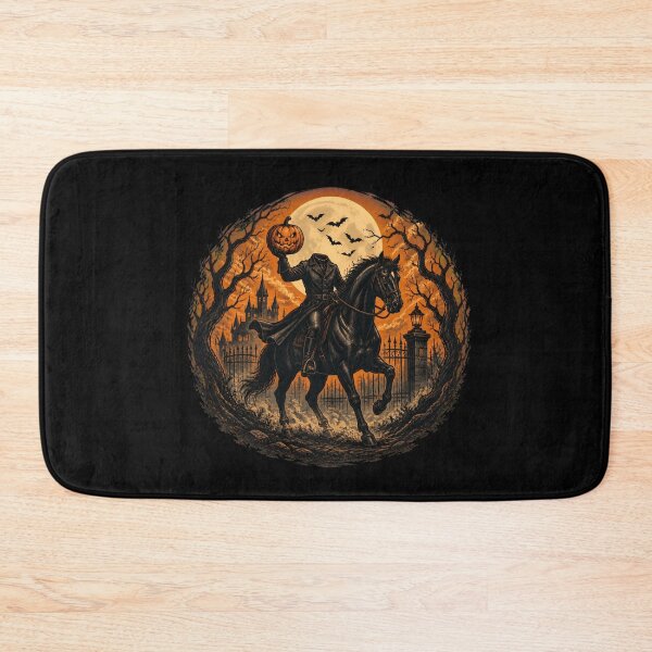 Item preview, Headless Horseman Halloween Pumpkin Spooky Moon Bats designed and sold by a-baker-zl.