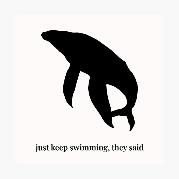 Item preview, Copy of Just Keep Swimming, They Said – Minimalist Whale Silhouette designed and sold by Soulink-Studio.