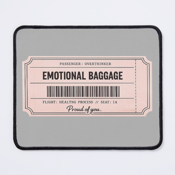 Item preview, Emotional Baggage Retro Ticket Funny Overthinker Mental Health designed and sold by Timeless Junction.