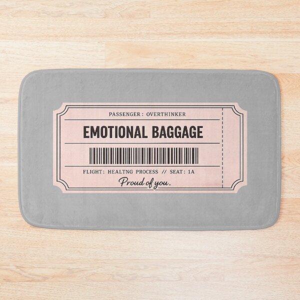 Item preview, Emotional Baggage Retro Ticket Funny Overthinker Mental Health designed and sold by Timeless Junction.