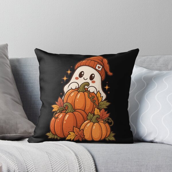 Item preview, Autumn Ghost With Pumpkins Illustration designed and sold by Tin Robot Co..
