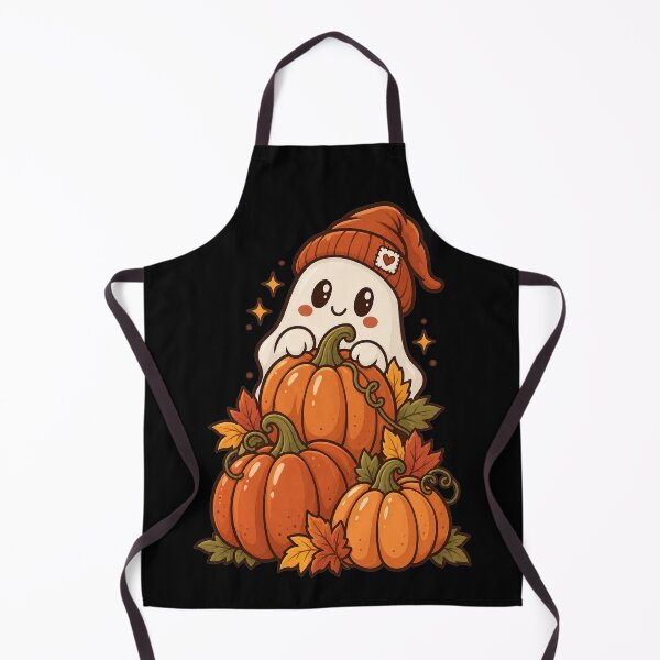Item preview, Autumn Ghost With Pumpkins Illustration designed and sold by Tin Robot Co..