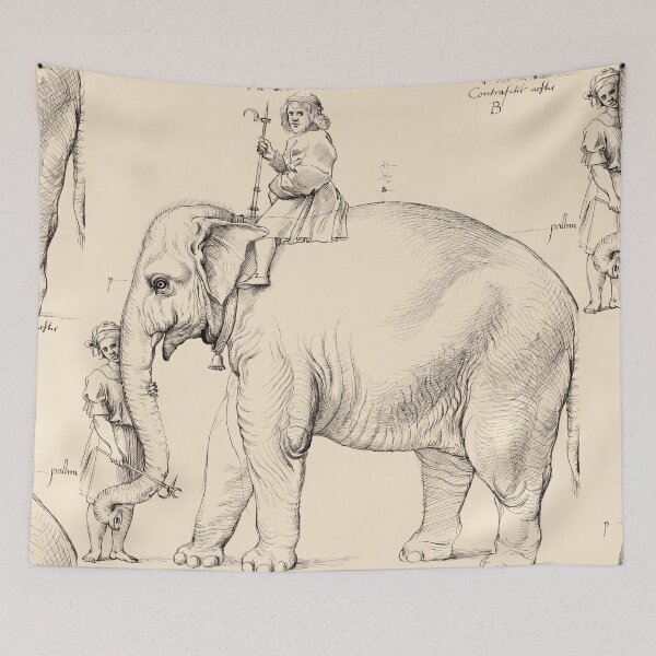 Item preview, Elephant With Rider and Handler Ink Study designed and sold by artofuniverse.