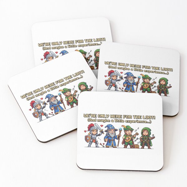 Item preview, We're Only Here For The Loot - Funny RPG Pixel Art Gamer Gift designed and sold by TontikDesign.