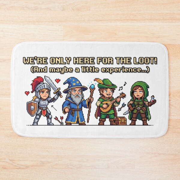 Item preview, We're Only Here For The Loot - Funny RPG Pixel Art Gamer Gift designed and sold by TontikDesign.
