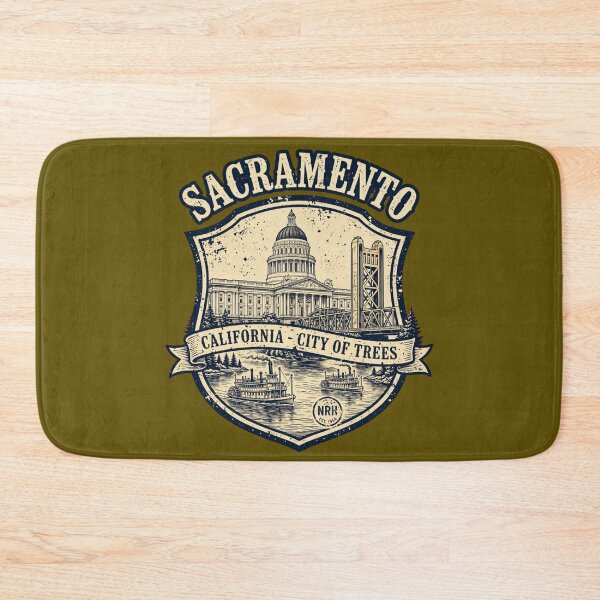 Item preview, Sacramento California City of Trees Vintage Shield designed and sold by Normandy Road Heritage™ - Vintage Garage Art.