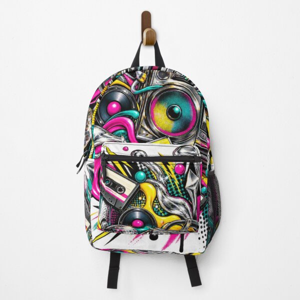 Item preview, Retro Boom Blast – Neon Music Street Art designed and sold by moditeck.