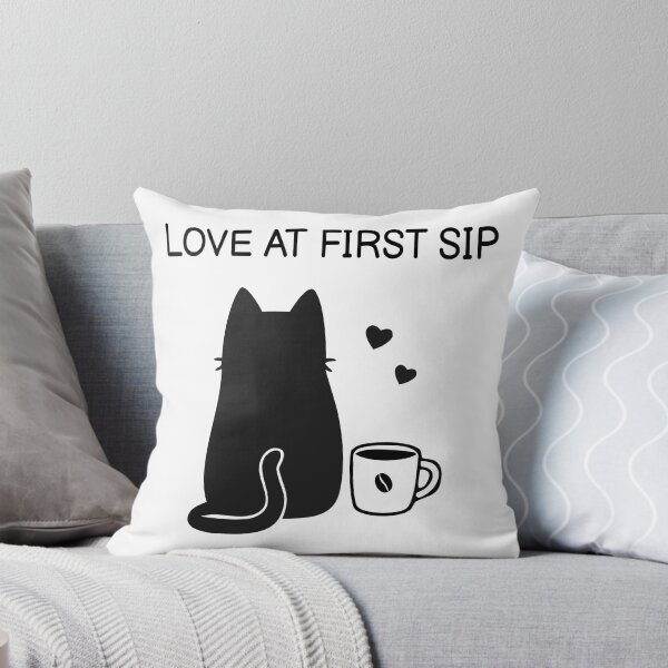 Item preview, Love At First Sip Funny Black Cat Sticker designed and sold by FUEGO & NOX.