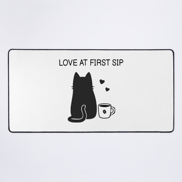 Item preview, Love At First Sip Funny Black Cat Sticker designed and sold by FUEGO & NOX.
