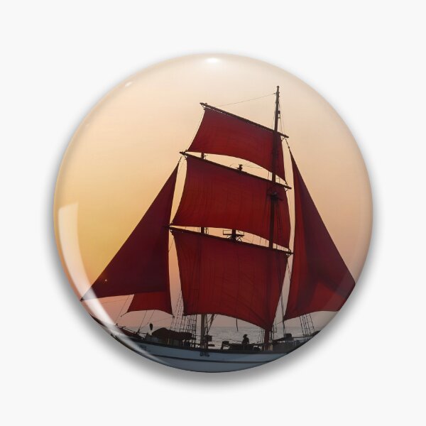Item preview, Scarlet Sails Brig: Romantic Sunset Voyage designed and sold by Serene Strokes Art.