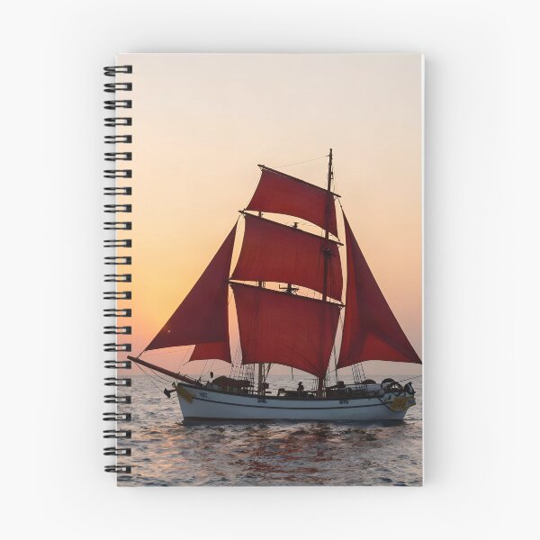 Item preview, Scarlet Sails Brig: Romantic Sunset Voyage designed and sold by Serene Strokes Art.
