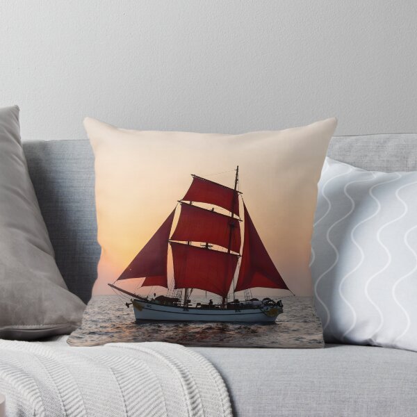 Item preview, Scarlet Sails Brig: Romantic Sunset Voyage designed and sold by Serene Strokes Art.