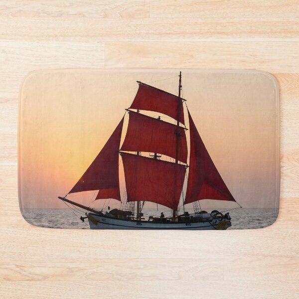 Item preview, Scarlet Sails Brig: Romantic Sunset Voyage designed and sold by Serene Strokes Art.