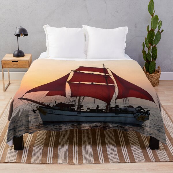 Item preview, Scarlet Sails Brig: Romantic Sunset Voyage designed and sold by Serene Strokes Art.