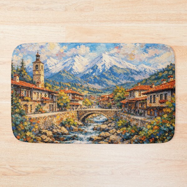 Item preview, A painting of Bansko, Bulgaria – A Beautiful City in Europe. designed and sold by GalleryKauffeld.