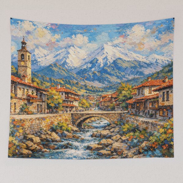 Item preview, A painting of Bansko, Bulgaria – A Beautiful City in Europe. designed and sold by GalleryKauffeld.