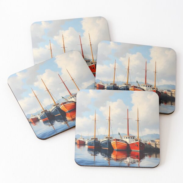 Item preview, A painting of a harbour.  designed and sold by oldMastersofart.