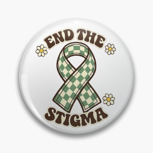 Item preview, End The Stigma Retro Green Ribbon Mental Health Awareness designed and sold by Timeless Junction.