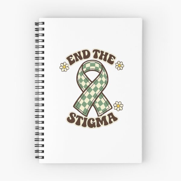 Item preview, End The Stigma Retro Green Ribbon Mental Health Awareness designed and sold by Timeless Junction.