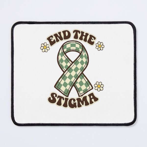 Item preview, End The Stigma Retro Green Ribbon Mental Health Awareness designed and sold by Timeless Junction.