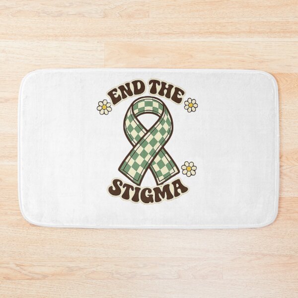 Item preview, End The Stigma Retro Green Ribbon Mental Health Awareness designed and sold by Timeless Junction.