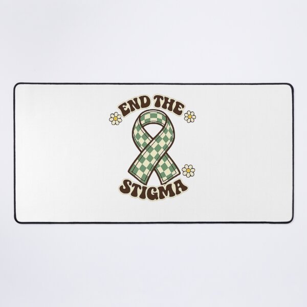 Item preview, End The Stigma Retro Green Ribbon Mental Health Awareness designed and sold by Timeless Junction.