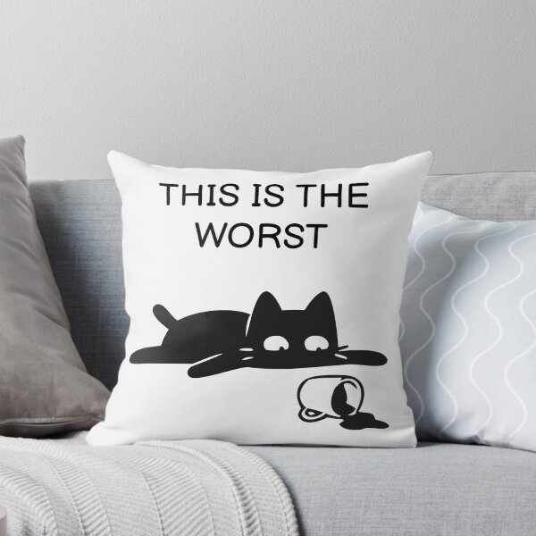 Item preview, This Is The Worst Funny Black Cat Sticker designed and sold by FUEGO & NOX.