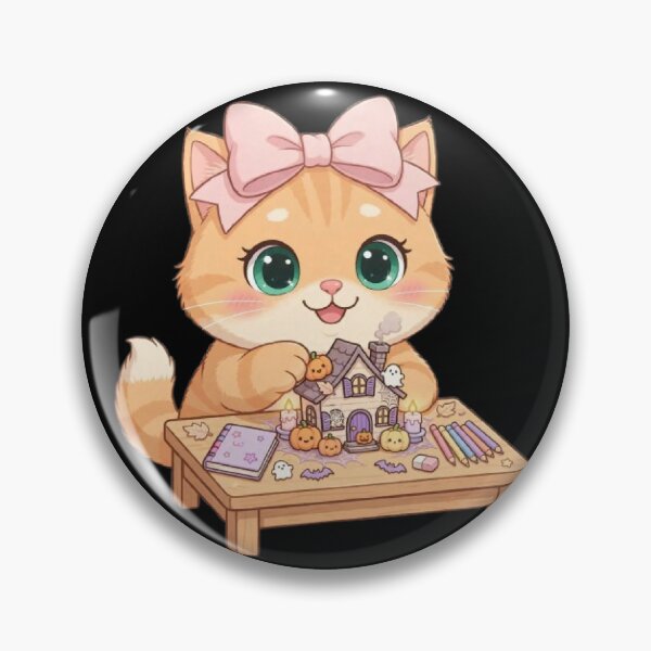 Item preview, Cute Halloween Crafting Cat Haunted House Table designed and sold by Moody Vibes Studio.