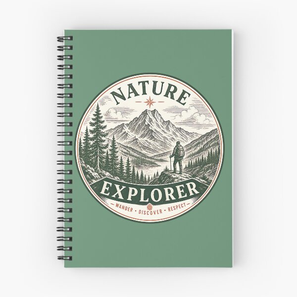Item preview, Vintage Nature Explorer Mountain Adventure Design designed and sold by PrintandJoy.