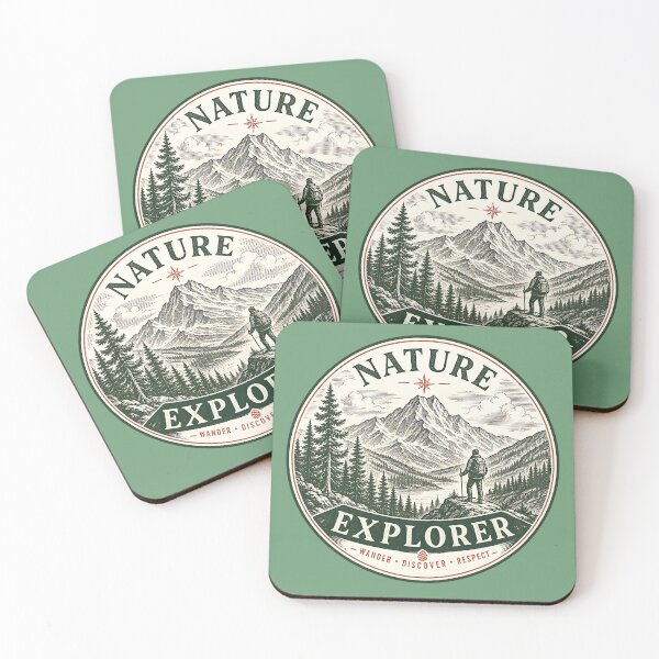 Item preview, Vintage Nature Explorer Mountain Adventure Design designed and sold by PrintandJoy.