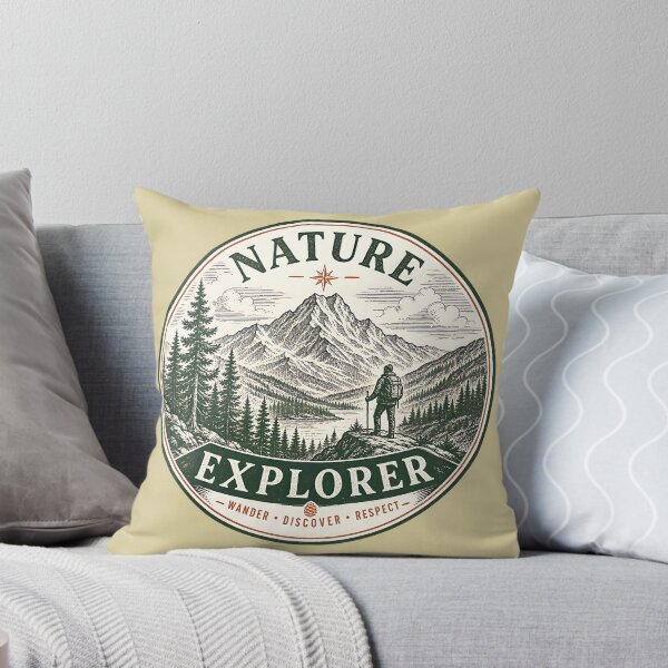 Item preview, Vintage Nature Explorer Mountain Adventure Design designed and sold by PrintandJoy.