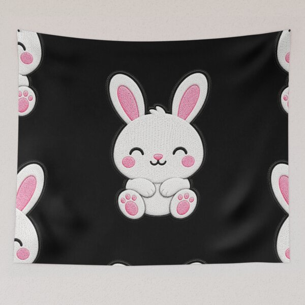 Item preview, Cute Bunny Embroidery Patch Illustration designed and sold by ColorSplash123.