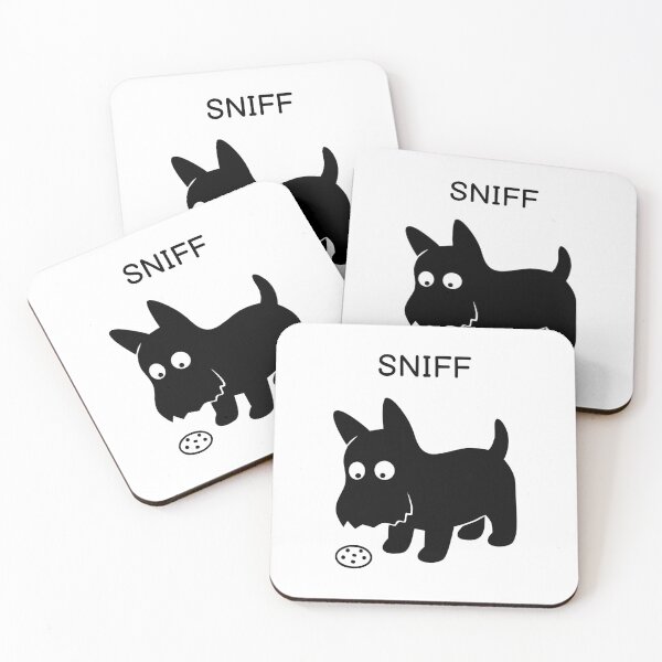 Item preview, Sniff Funny Black Dog Sticker designed and sold by FUEGO & NOX.