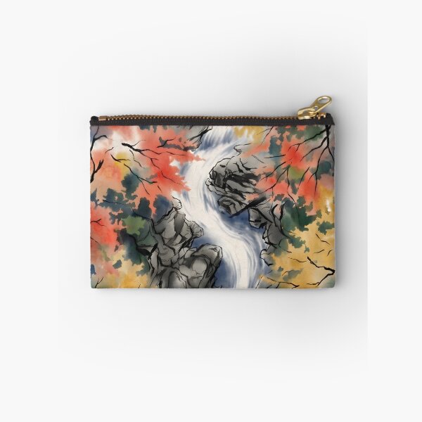 Item preview, Sumi-e Autumn Mountain Stream Art designed and sold by conohitoAI-ArtGallery.