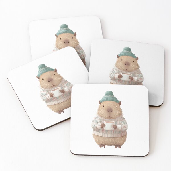 Item preview, Cute Christmas Capybara Holiday Illustration designed and sold by Hakubiya.