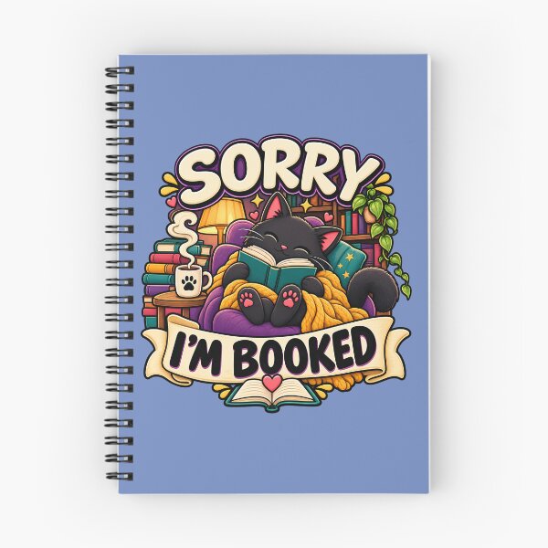 Item preview, Sorry I'm Booked Funny Black Cat Book Lover Reading Design designed and sold by CreativeLook25.